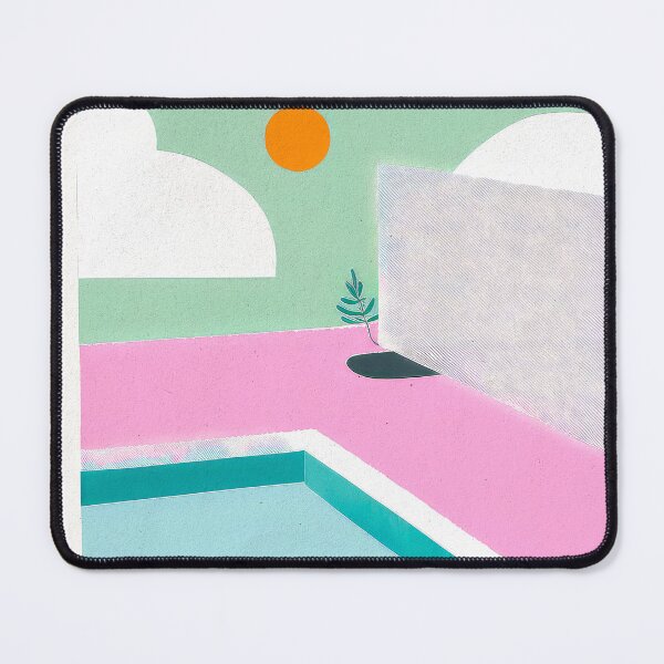 Item preview, Mediterranean Pool View Art Retro Pastel Vintage designed and sold by PinkNomad.