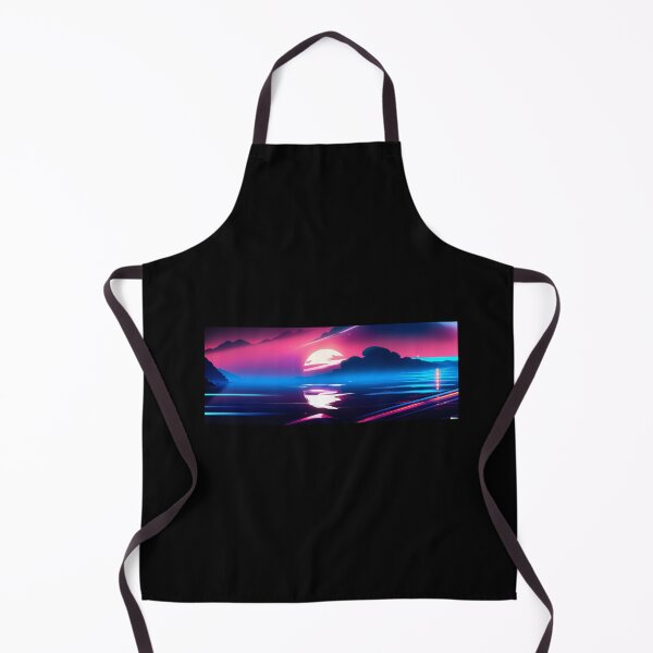 Item preview,  synthwave style sunset above the reflecting water of the sea designed and sold by Drop Art.