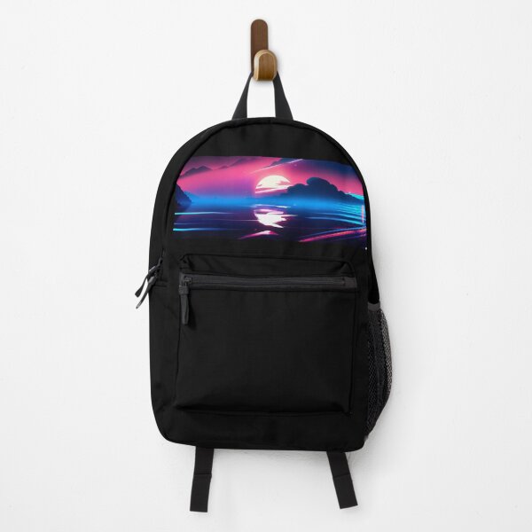 Item preview,  synthwave style sunset above the reflecting water of the sea designed and sold by Drop Art.