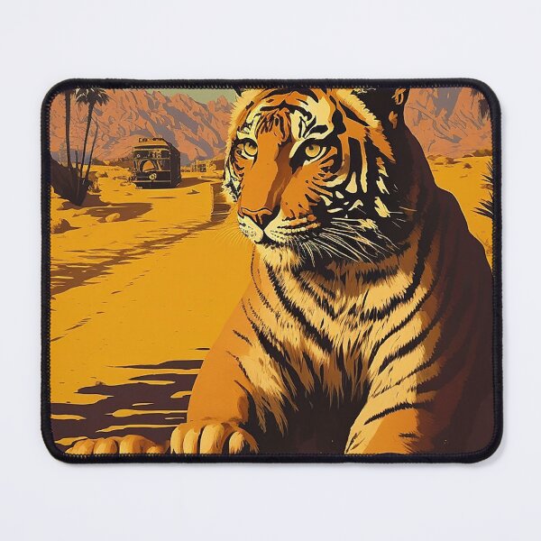 Item preview, India Tiger Vintage Travel Art Poster designed and sold by OldTravelArt.