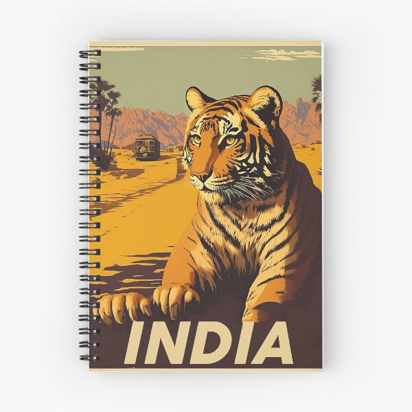 Item preview, India Tiger Vintage Travel Art Poster designed and sold by OldTravelArt.