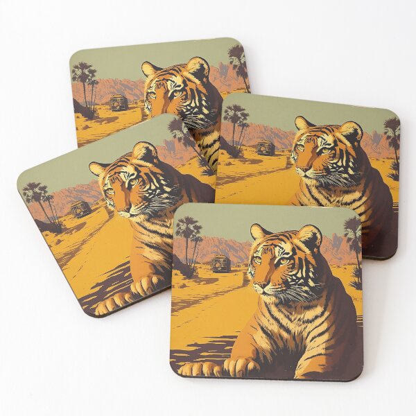 Item preview, India Tiger Vintage Travel Art Poster designed and sold by OldTravelArt.