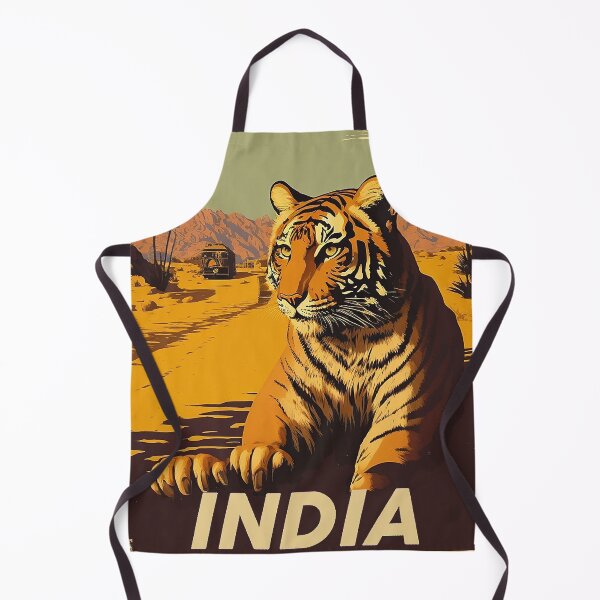 Item preview, India Tiger Vintage Travel Art Poster designed and sold by OldTravelArt.