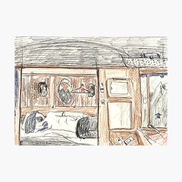 Robert Asleep on the Venice-Simplon Orient Express Photographic Print