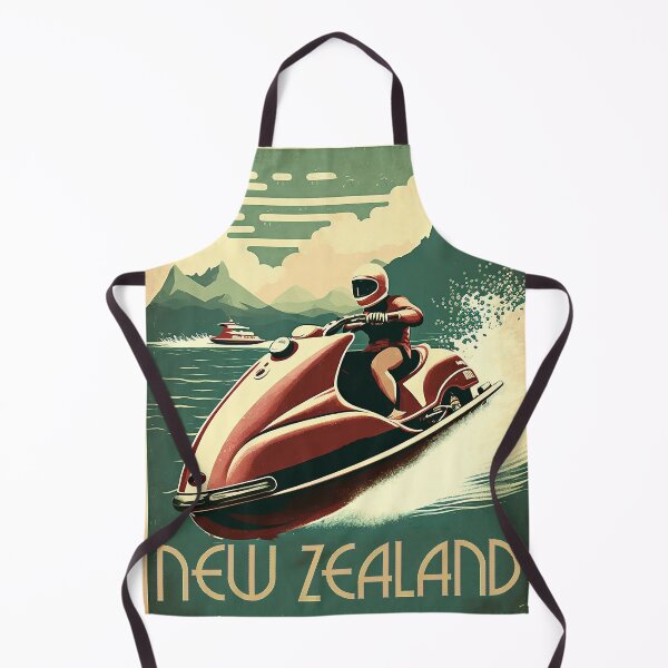 Item preview, New Zealand Jet Ski Vintage Travel Art Poster designed and sold by OldTravelArt.