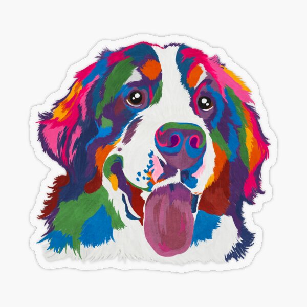 Item preview, Colorful Bernese Mountain Dog designed and sold by rmcbuckeye.