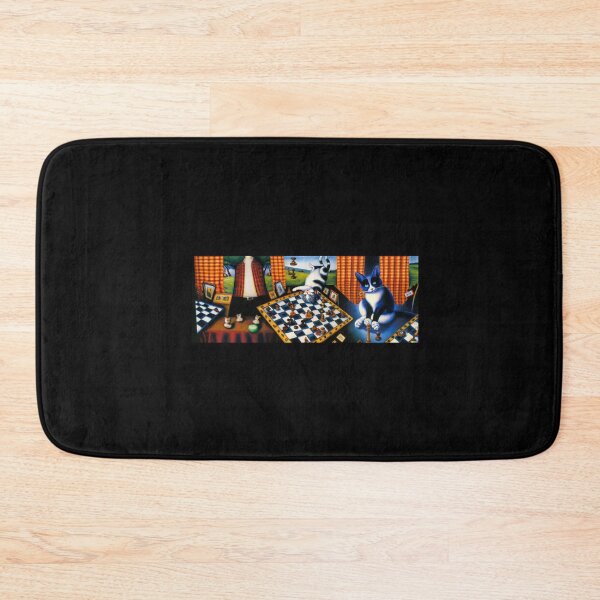 Item preview, a surrealist dream-like oil painting by Salvador Dalí of a cat playing checkers designed and sold by Drop Art.
