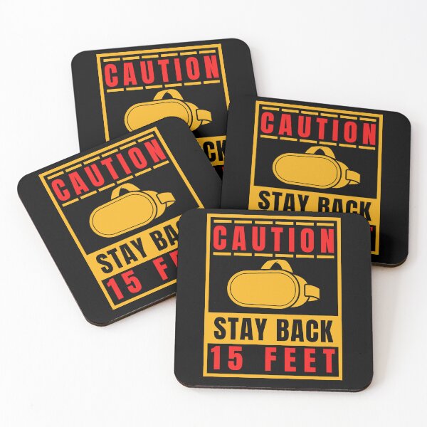 Item preview, Stay Back 15 Feet I'm Playing VR Sign Danger Roadsign For Virtual Reality Yellow designed and sold by DadJokeDescript.
