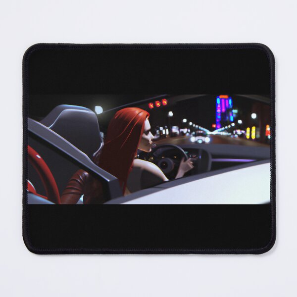 Item preview, 3D render of a beautiful woman in a sports car driving around town at night designed and sold by Drop Art.