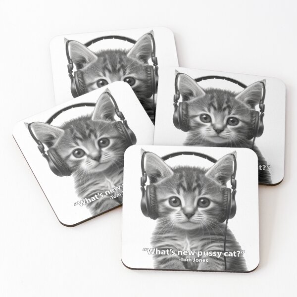 Item preview, Music loving kitten designed and sold by thefinchington.