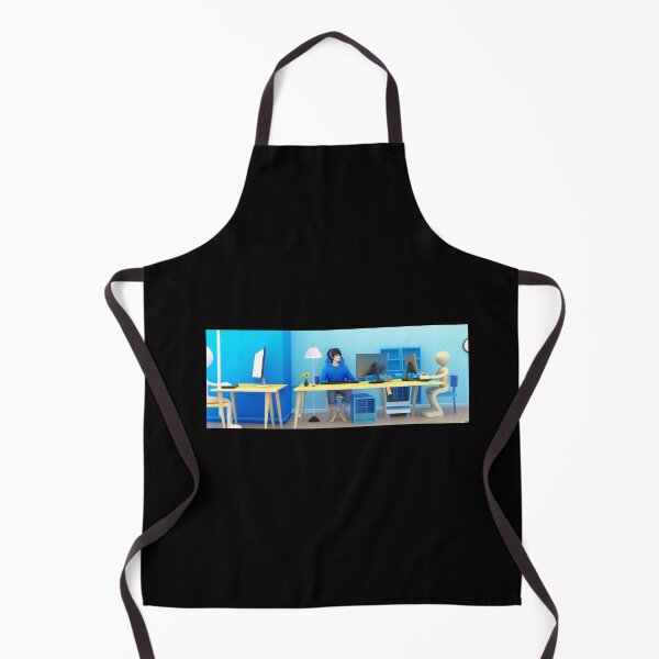 Item preview, 3D render of man who plays computer in blue room designed and sold by Drop Art.