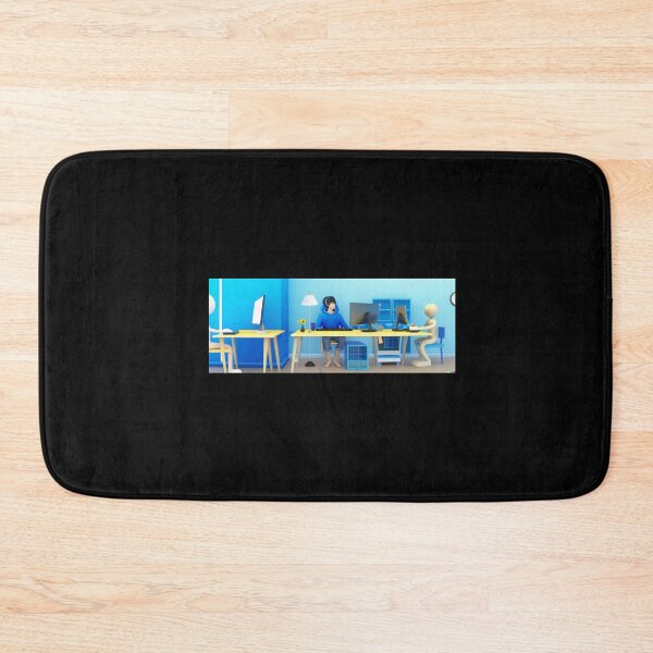 Item preview, 3D render of man who plays computer in blue room designed and sold by Drop Art.