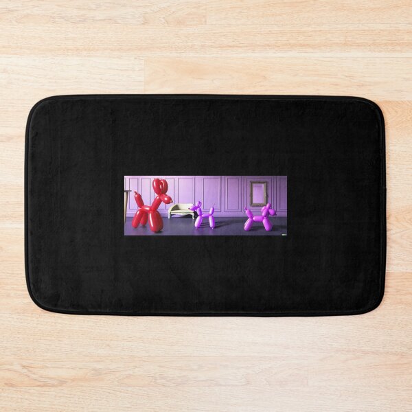 Item preview, 3D render of a pink balloon dog in a violet room designed and sold by Drop Art.
