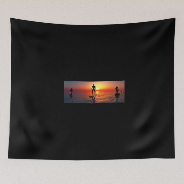 Item preview, 3D render of a man who surfs the sea at sunset  designed and sold by Drop Art.
