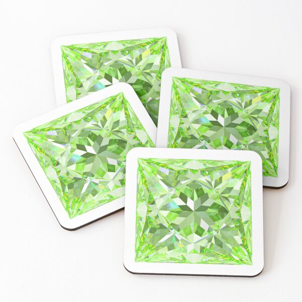 Item preview, Square Princess Cut Chartreuse Grossular Garnet Gemstone designed and sold by Cbusch.