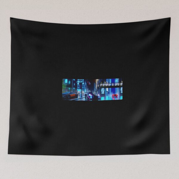 Item preview,  3D render of sports car at night in cyperpunk city designed and sold by Drop Art.