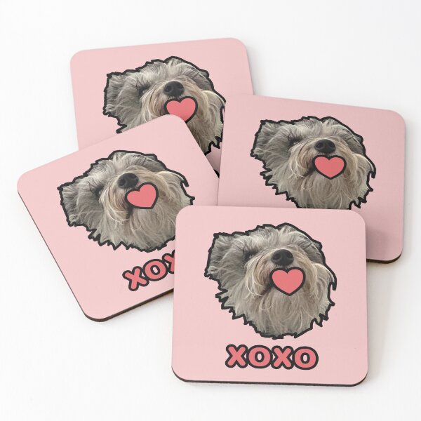 Item preview, schnauzer with heart tongue Valentine's Day xoxo designed and sold by DigiBerryAtlr.