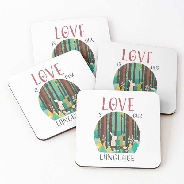 Item preview, Love Rabbits | Love is our language | Valentine's Day | Kissing | Love Language | Animal Love  Romantic designed and sold by ArtPowTech.