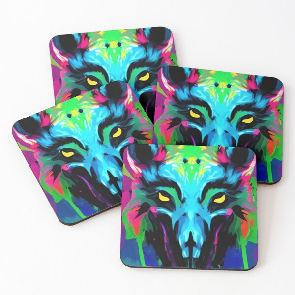 Item preview, PAINT SPLATTER BONE WOLF designed and sold by DEMENTOARTEM.