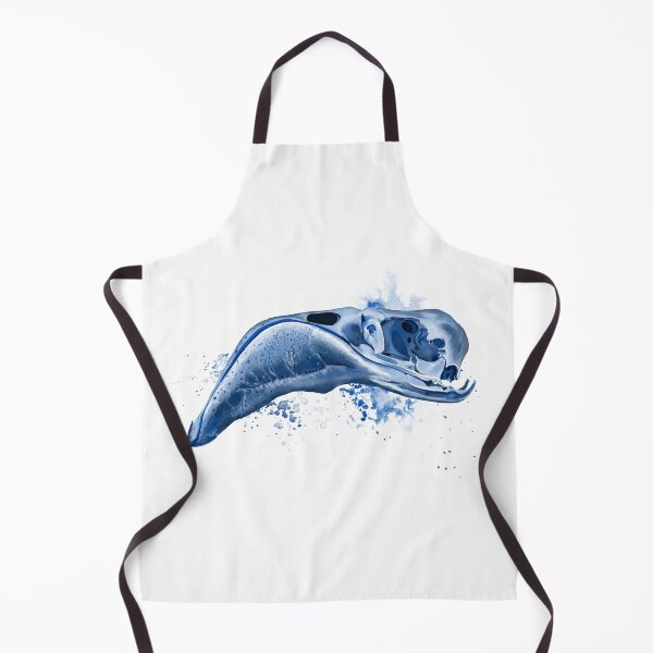 Item preview, Watercolor Flamingo Skull (Delft Blue) designed and sold by fuzzytooth.