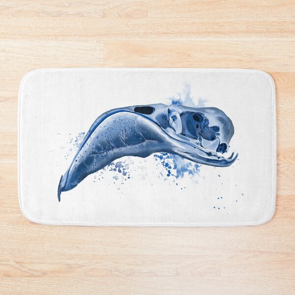 Item preview, Watercolor Flamingo Skull (Delft Blue) designed and sold by fuzzytooth.