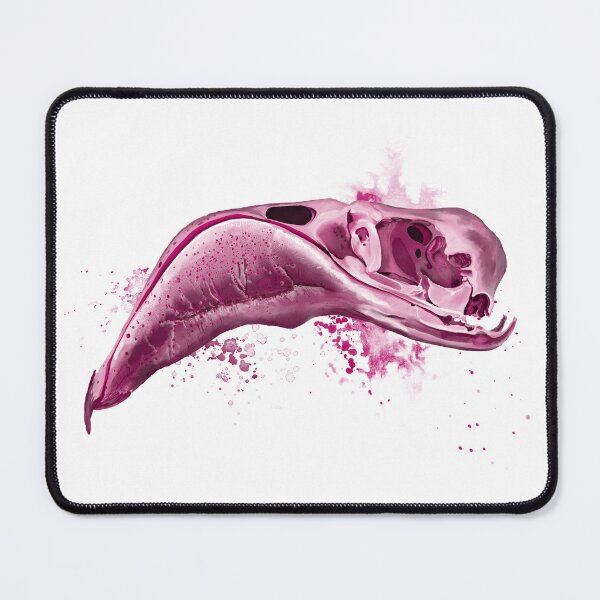 Item preview, Watercolor Flamingo Skull (Flamingo Pink) designed and sold by fuzzytooth.
