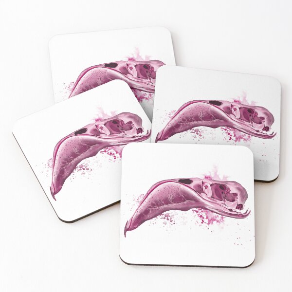 Item preview, Watercolor Flamingo Skull (Flamingo Pink) designed and sold by fuzzytooth.