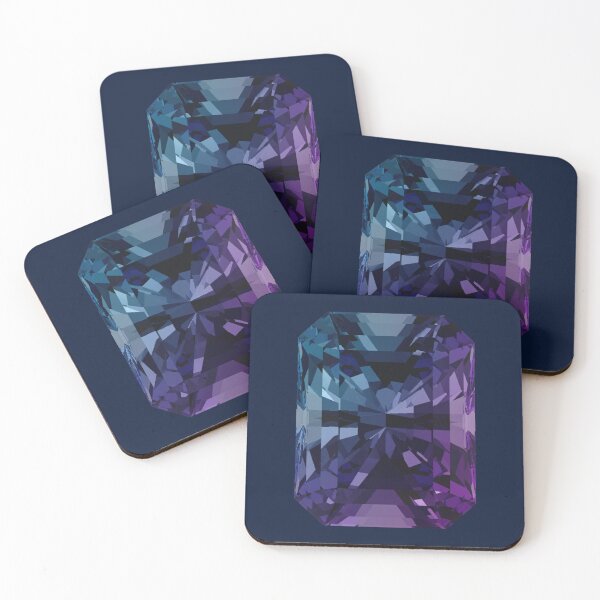 Item preview, Emerald Cut Purple and Blue Alexandrite designed and sold by Cbusch.