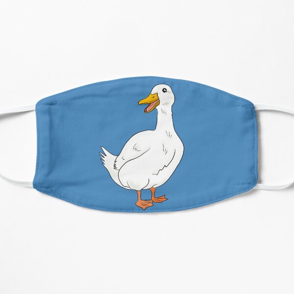 Happy duck quacking Flat Mask