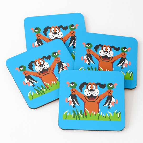 Item preview, Happy Dog Holding Double Duck Kill from Duck Hunt Arcade Video Game designed and sold by BlueSkyTheory.