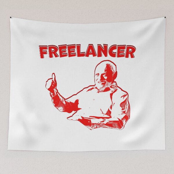 Item preview, Freelancer with Hide the Pain Harold meme thumbs up designed and sold by Signs for Dark Times.