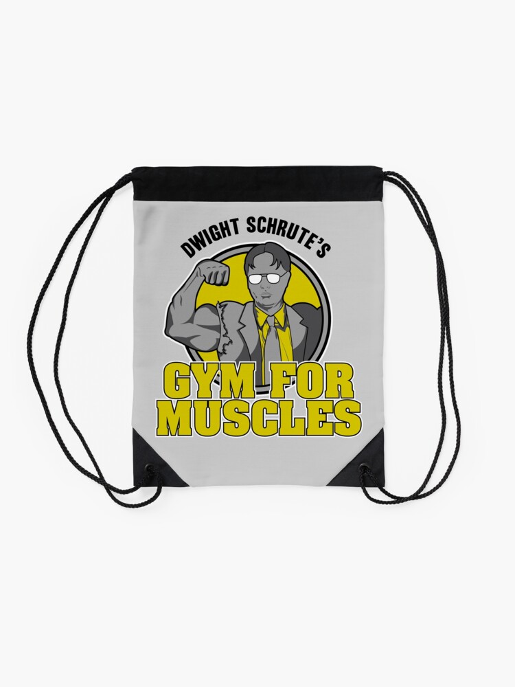 Alternate view of Dwight Schrute's Gym for Muscles Drawstring Bag