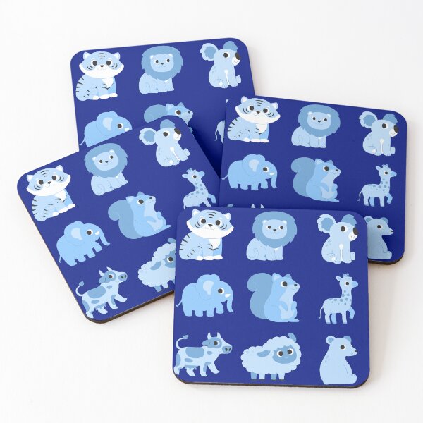 Item preview, Cute Blue Zoo and Farm Animals designed and sold by AmyGibs.