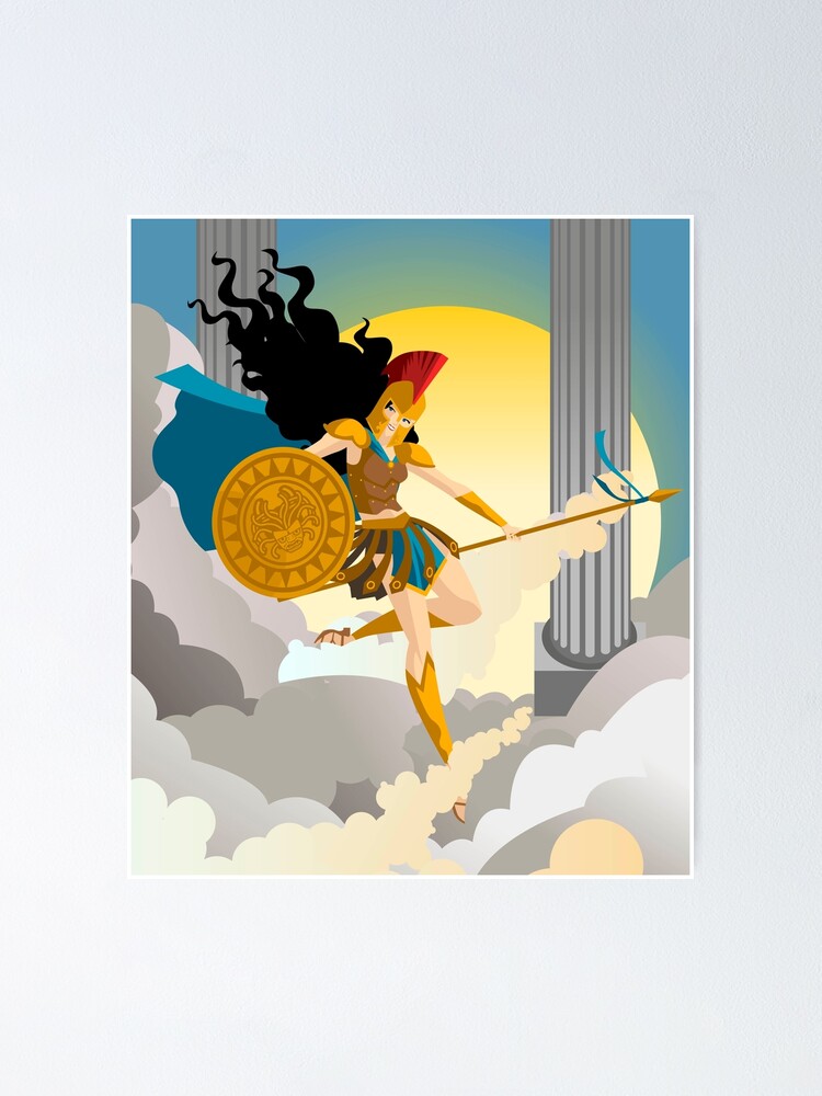 Minerva Palas Athena Greek Goddess Of Wisdom Poster By Matintheworld Redbubble