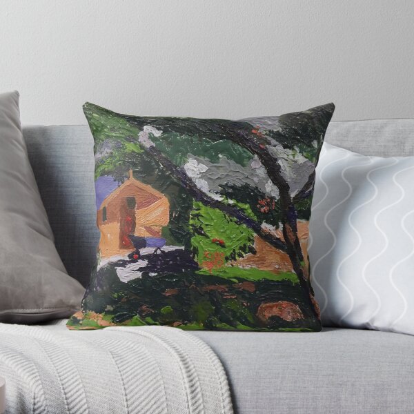 Cat in the shade Throw Pillow