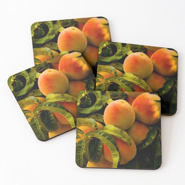 Item preview, Ripe peaches growing on a peach tree. designed and sold by claireseyeview.
