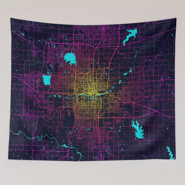 Item preview, Oklahoma City Map of the USA - Neon designed and sold by deMAP.