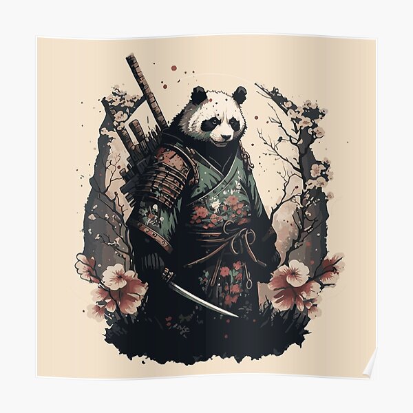 Panda Samurai Posters for Sale  Redbubble