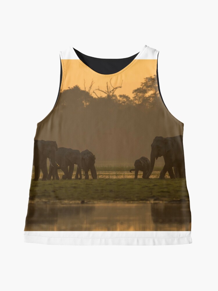 Thumbnail 4 of 6, Sleeveless Top, Elephants in the Dusk designed and sold by Puttaswamy Ravishankar.