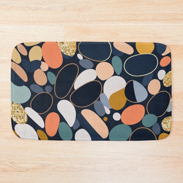 Item preview, Dark Navy and Gold Abstract Terrazzo Pattern designed and sold by Thread Bubbler.
