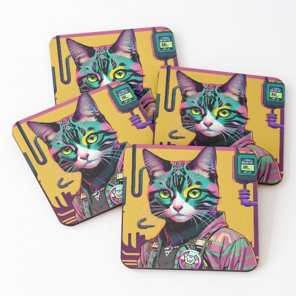 Item preview, Cyberpunk Cat - Modern Digital Art designed and sold by Ai-michiart.