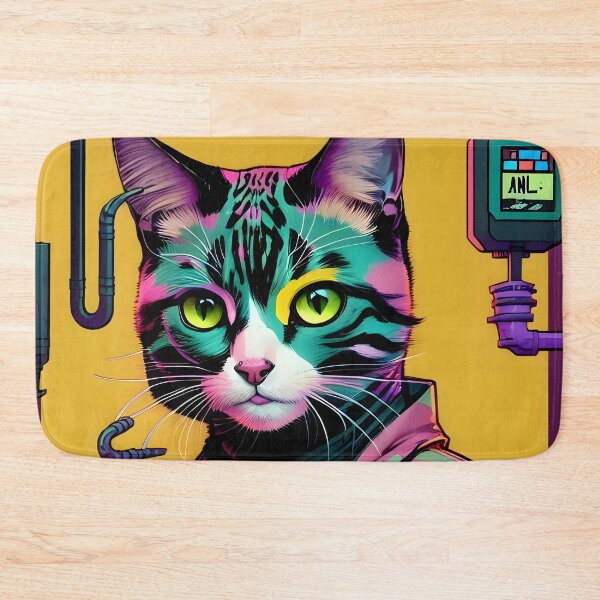 Item preview, Cyberpunk Cat - Modern Digital Art designed and sold by Ai-michiart.