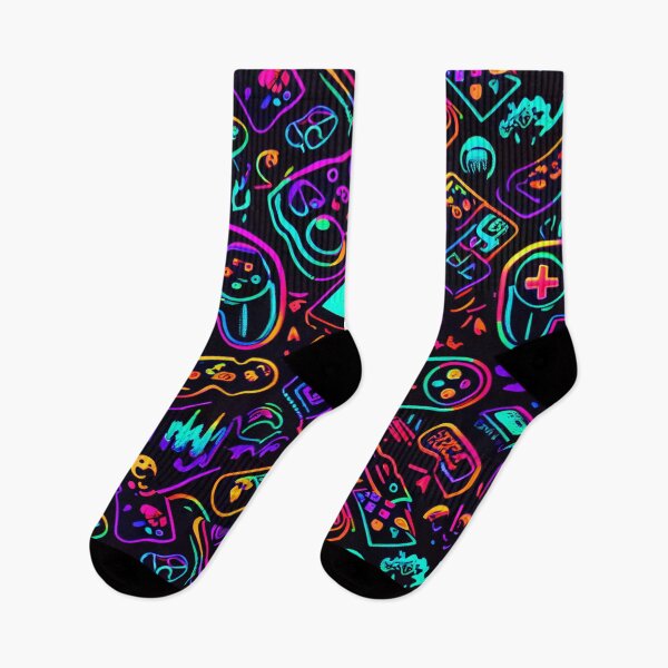 Item preview, Pixelated Paradise: A Vibrant and Colorful Neon Gaming Pattern designed and sold by UniqueDesignsC.