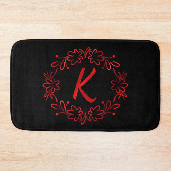 Item preview, K alphabet red color floral Monogram - letter k  / initial K designed and sold by stayartsy07.