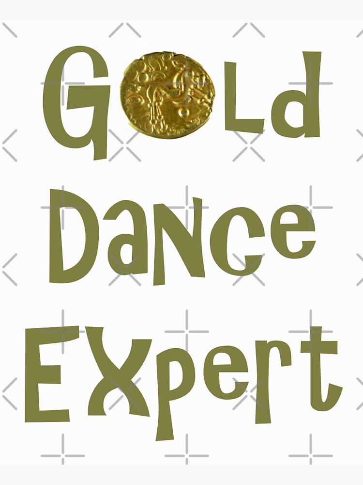 "Gold Dance Expert Metal Detecting design Gold Text" Sticker for