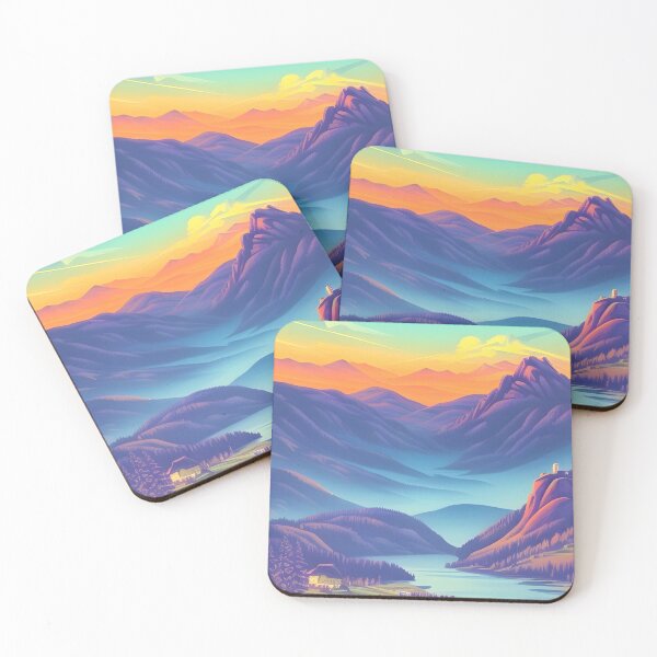 Item preview, Add a Touch of Beauty and Tranquility to Your Space with Our Wide Range of Gorgeous Minimalist Matte Mountain Painting Prints designed and sold by supeart.