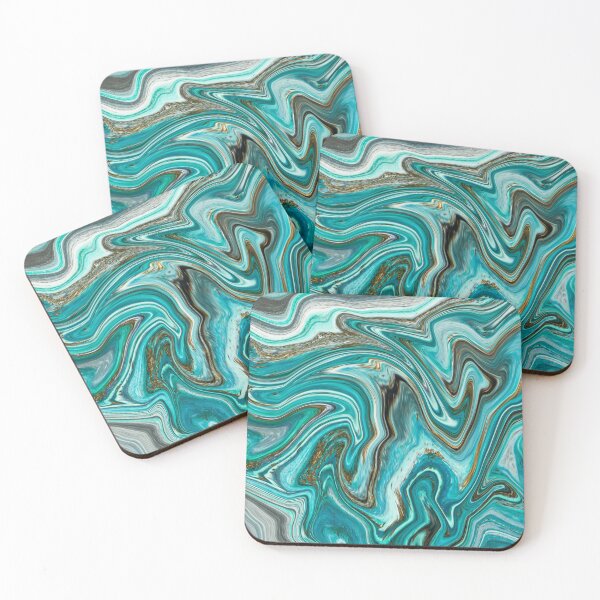 Item preview, Teal and Gold Watercolor Print designed and sold by PinHookPrincess.