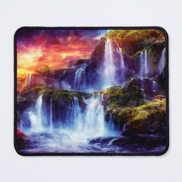 Item preview, Waterfalls in pristine nature with colourful skies designed and sold by Jaroslav Hubert.