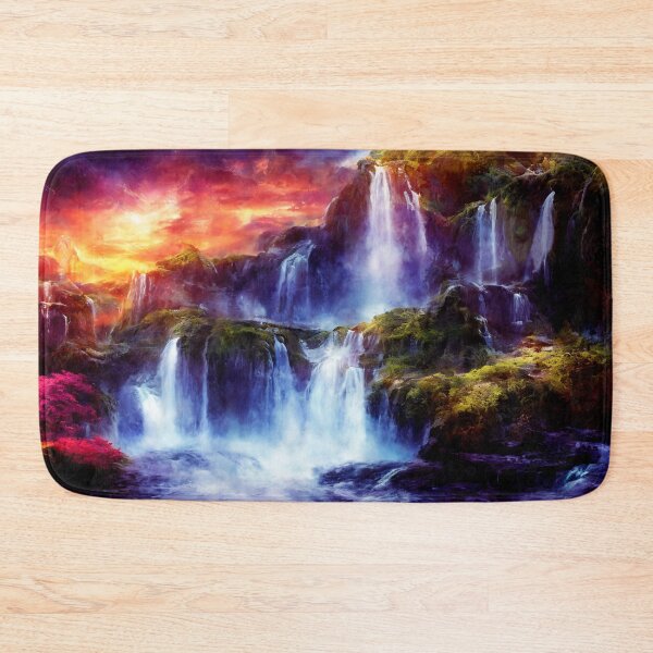 Item preview, Waterfalls in pristine nature with colourful skies designed and sold by Jaroslav Hubert.