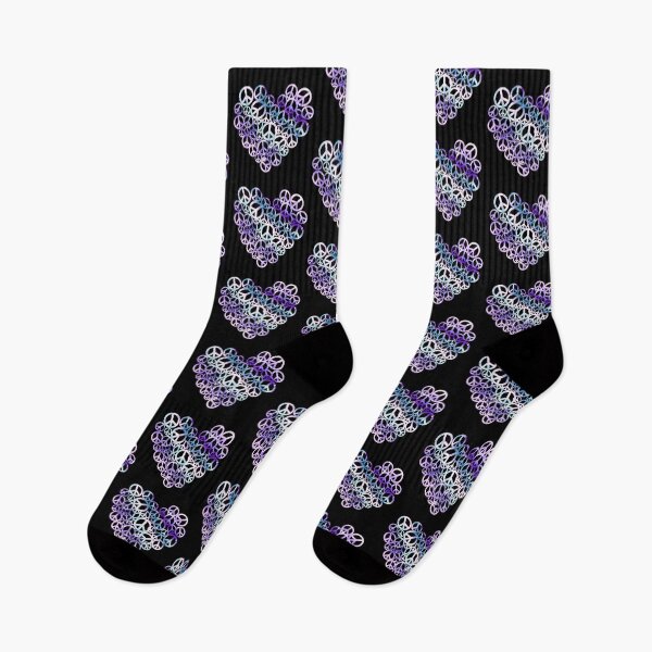 Item preview,  Groovy Heart of Peace Signs Purple and Blue designed and sold by Trinket-Trickster.